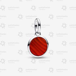 Pandora Red Murano Glass Engravable Mini Medallion Charm|Pendant